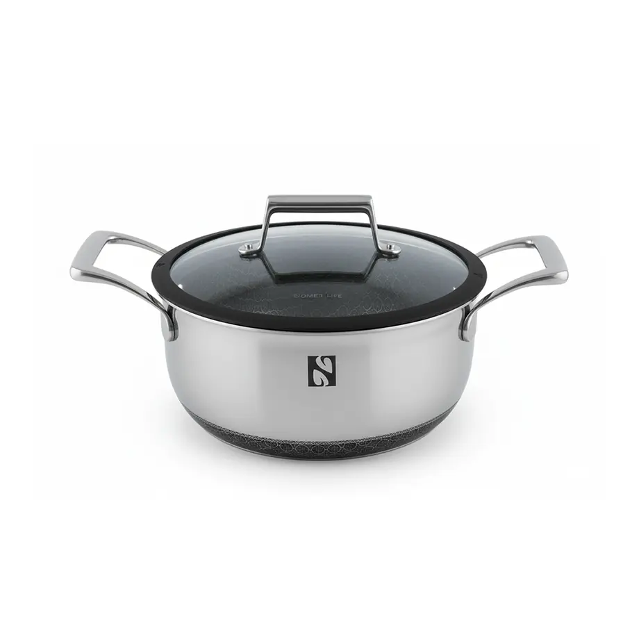 أواني طهي Nomer Ultra Cook™ ثلاثية الطبقات غير لاصقة من الفولاذ المقاوم للصدأ Micro-DOT ۲۴