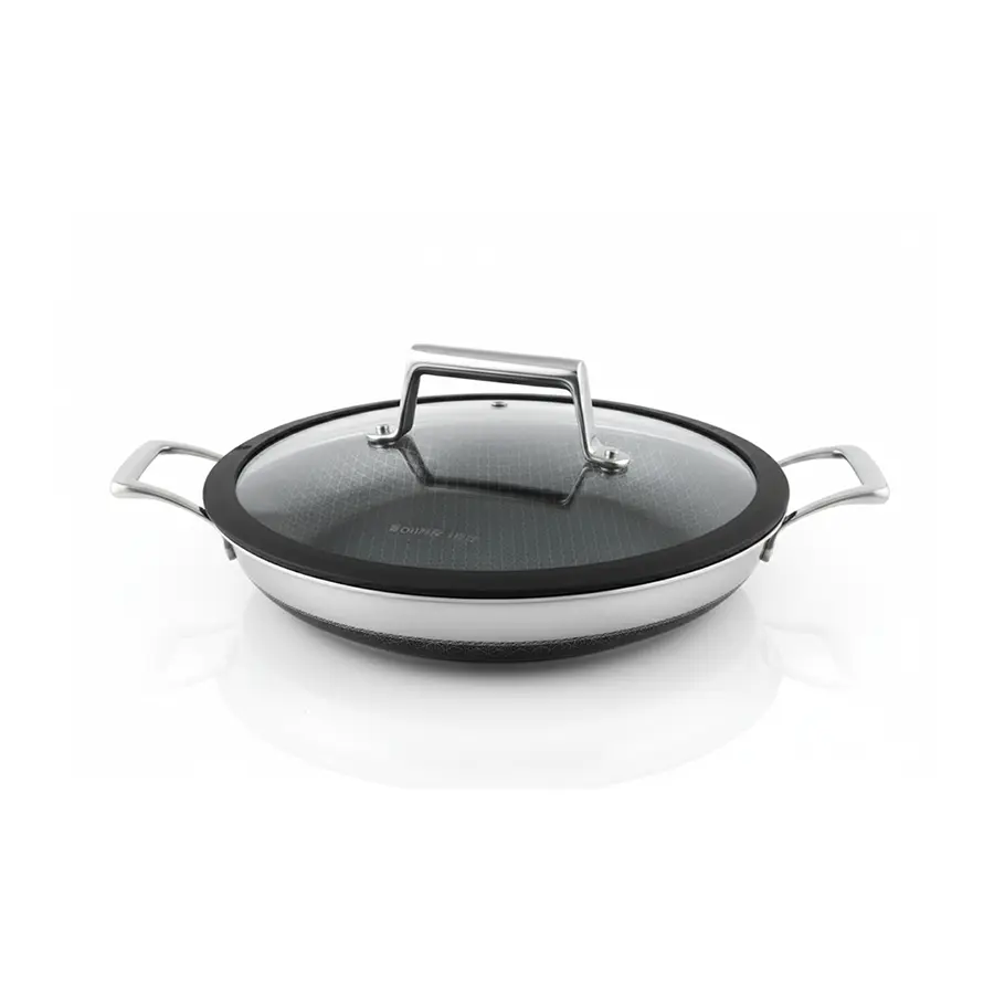 Nomer 3-Ply Non Stick Stainless Steel 30 Two Handle Fry Pan Cookware Double Side Coating Series