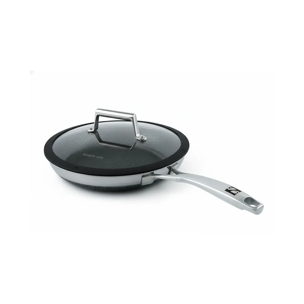 Nomer Tri-Ply Non Stick Stainless Steel 26 One Handle Fry Pan Cookware Double Side Coating Series